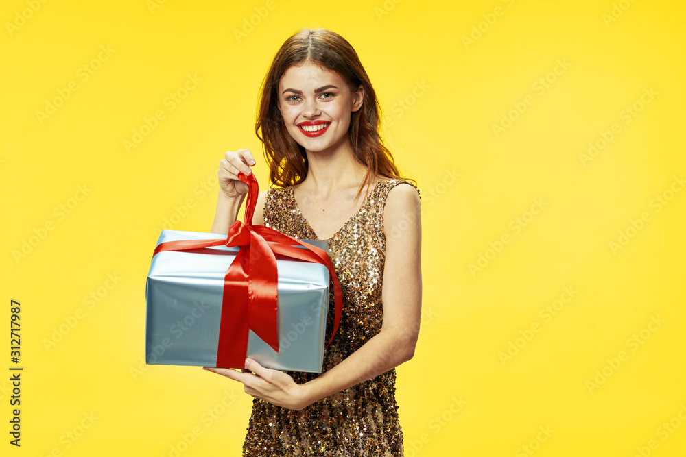 young woman with gift young woman with gift