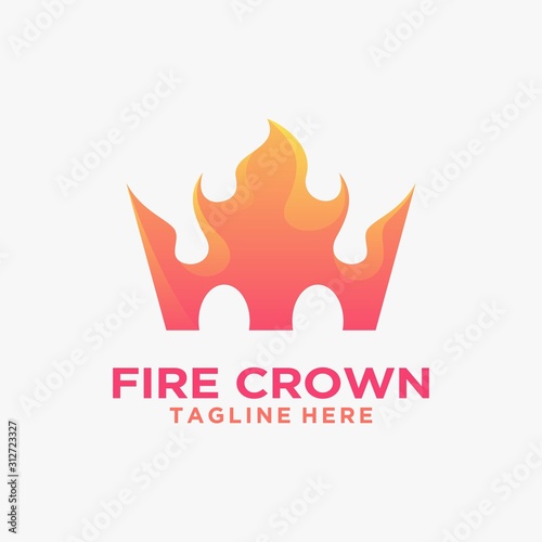 Fire crown logo design