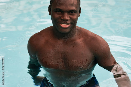 man in swimming pool