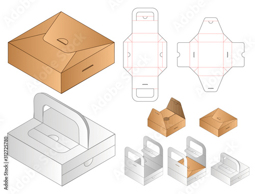 Box packaging die cut template design. 3d mock-up