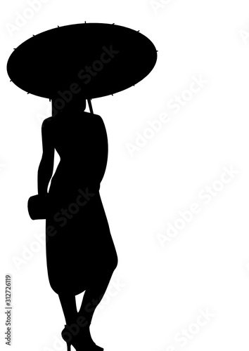 Frau mit Schirm