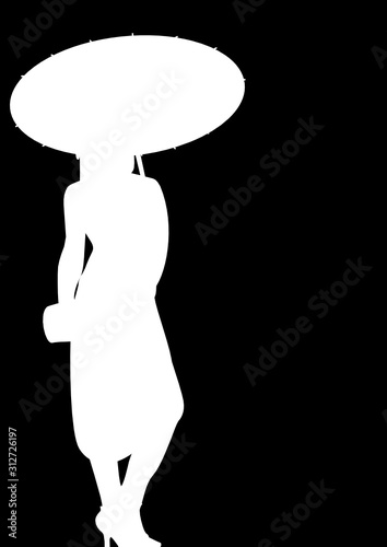 Frau mit Schirm