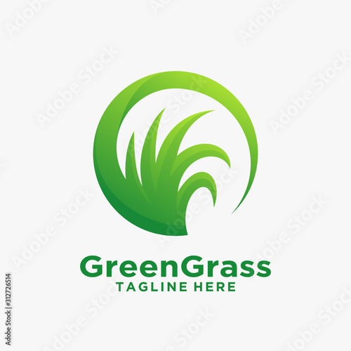 Green grass logo design