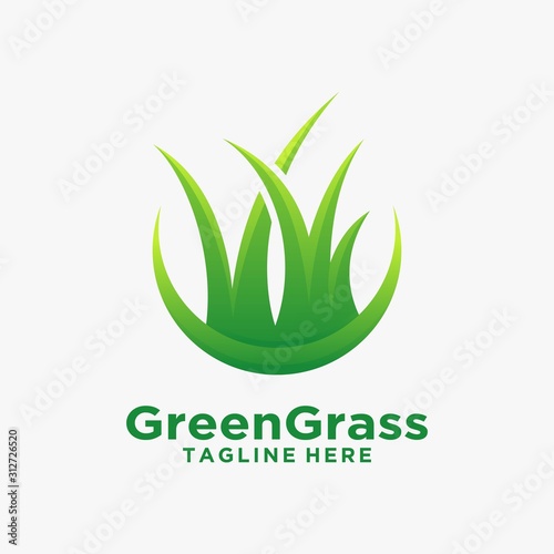 Green grass logo design