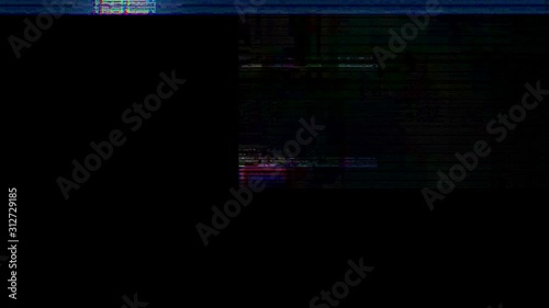 Defects and interference of the video signal. The effects of noise and malfunction of the TV, computer. Glitches and static noise background of video transmission