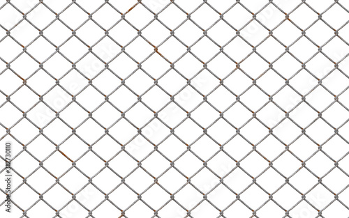 chainlink fence on white