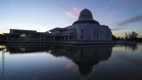 Time Lapse Of Public Mosque At Seri Iskandar,Malaysia.4K .