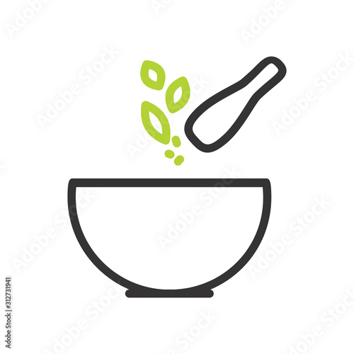 Herbal Therapy and medicine isolated icon on a white background. For science, pharmacy, homeopathy, alternative medicine, organic or natural logo design.