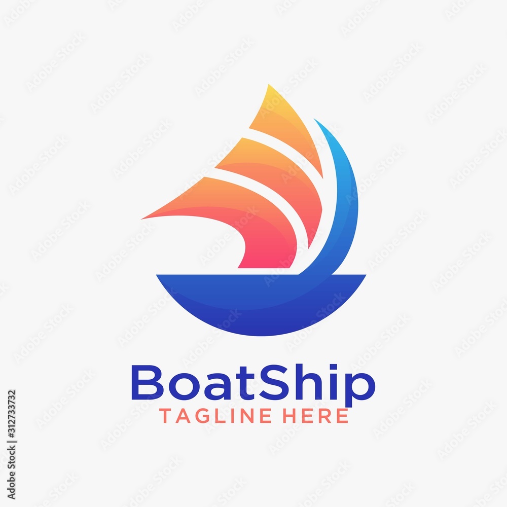 Abstract sailboat logo design Abstract sailboat logo design
