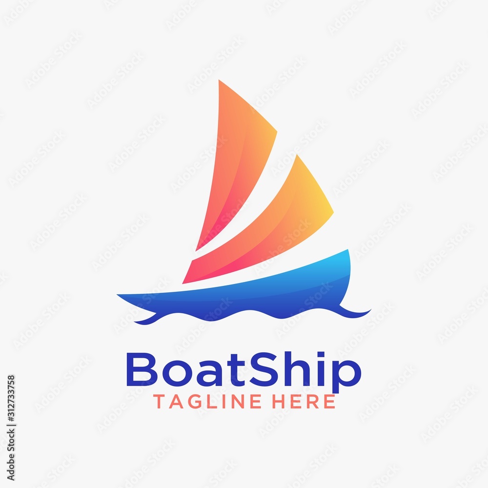 Abstract sailboat logo design Abstract sailboat logo design