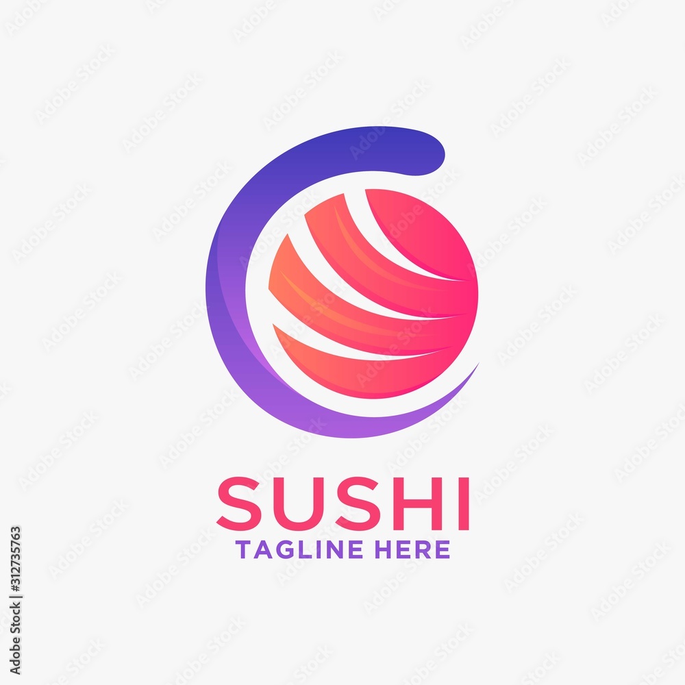 Creative sushi logo design