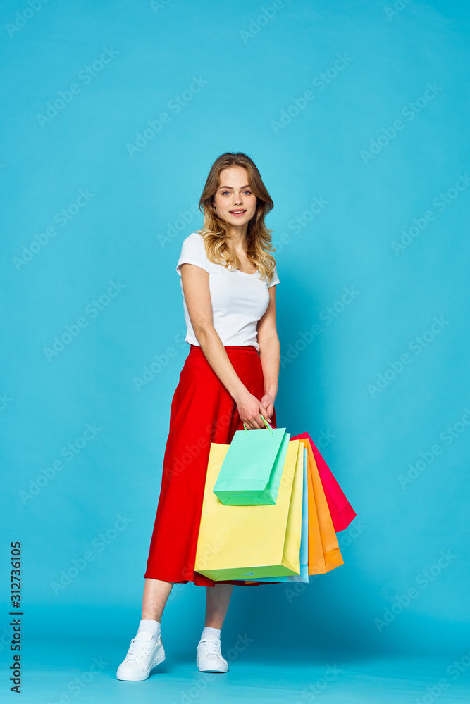 young woman with shopping bags young woman with shopping bags