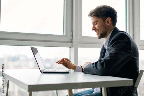 businessman working on laptop in office