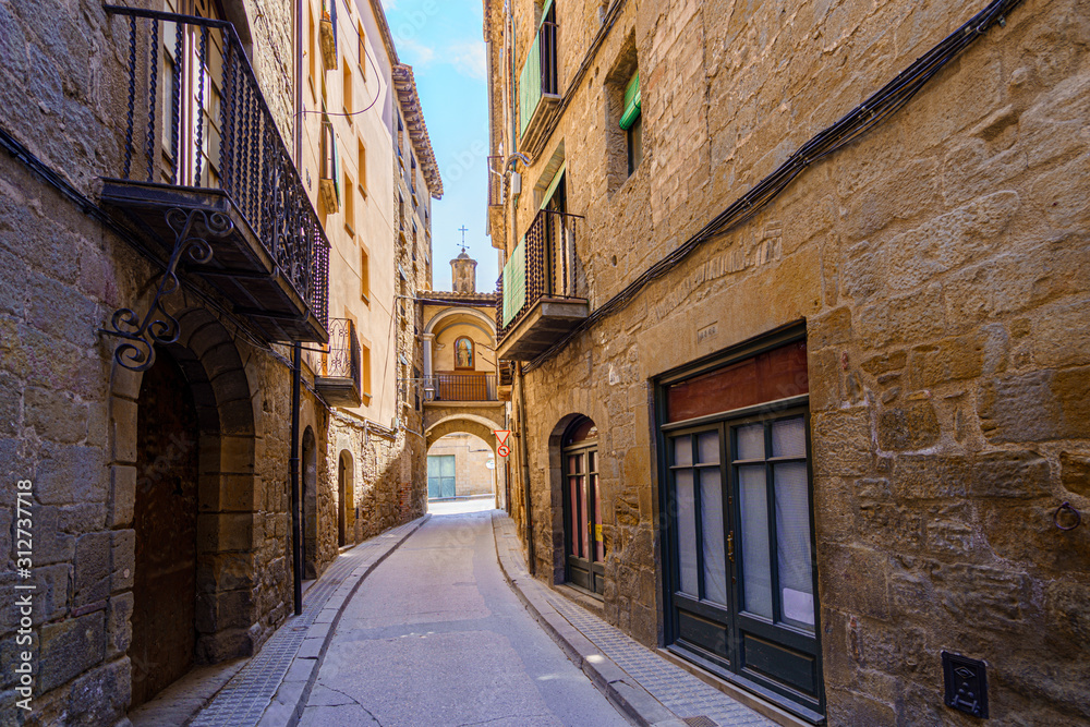 Ancient street in historic medieval center of Solsona,Catalonia.