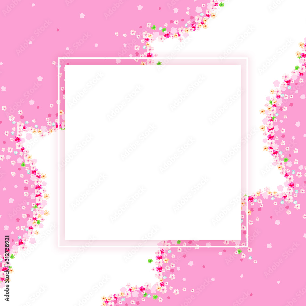Cherry flowers blossom wreath card. Wedding ornament concept. Floral poster, invite. Decorative greeting card or invitation design background Cherry flowers blossom wreath card. Wedding ornament concept. Floral poster, invite. Decorative greeting card or invitation design background