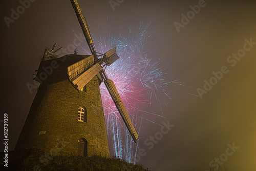 Stoomeler Windmühle mit Feuerwerk photo