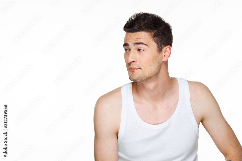 portrait of young man isolated on white background portrait of young man isolated on white background