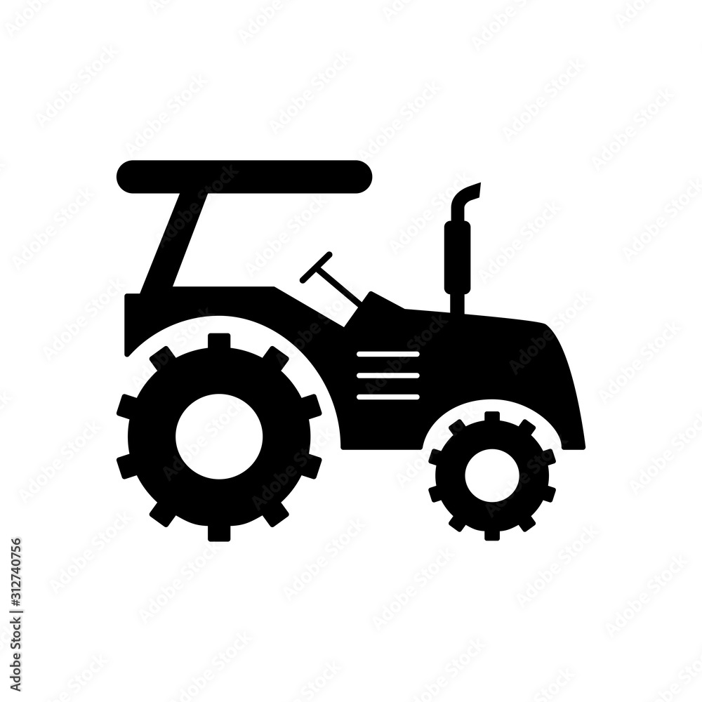 Obraz premium Tractor icon vector simple design