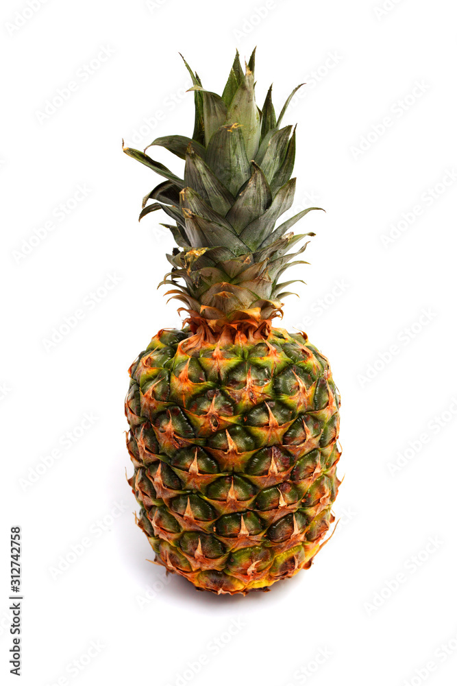 Fototapeta premium Pineapple on a white background, macro, isolate