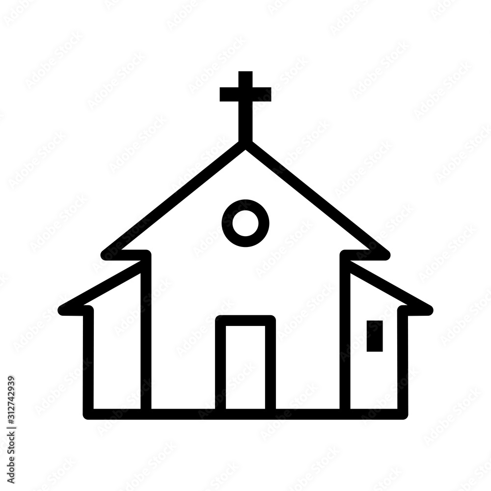Church icon vector simple design Church icon vector simple design