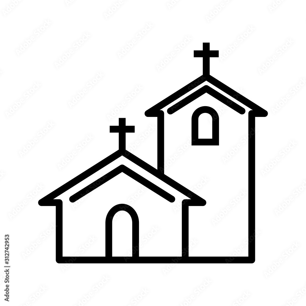 Church icon vector simple design