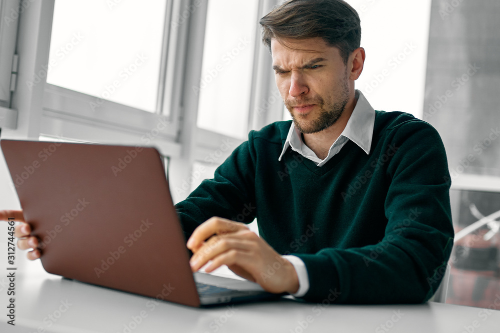 businessman working on laptop