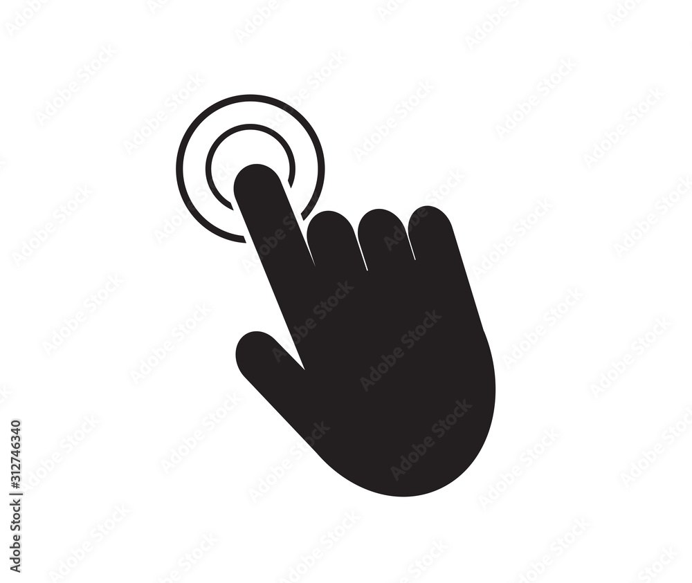 Touch screen icon. Click hand icon. Vector illustration. on white background