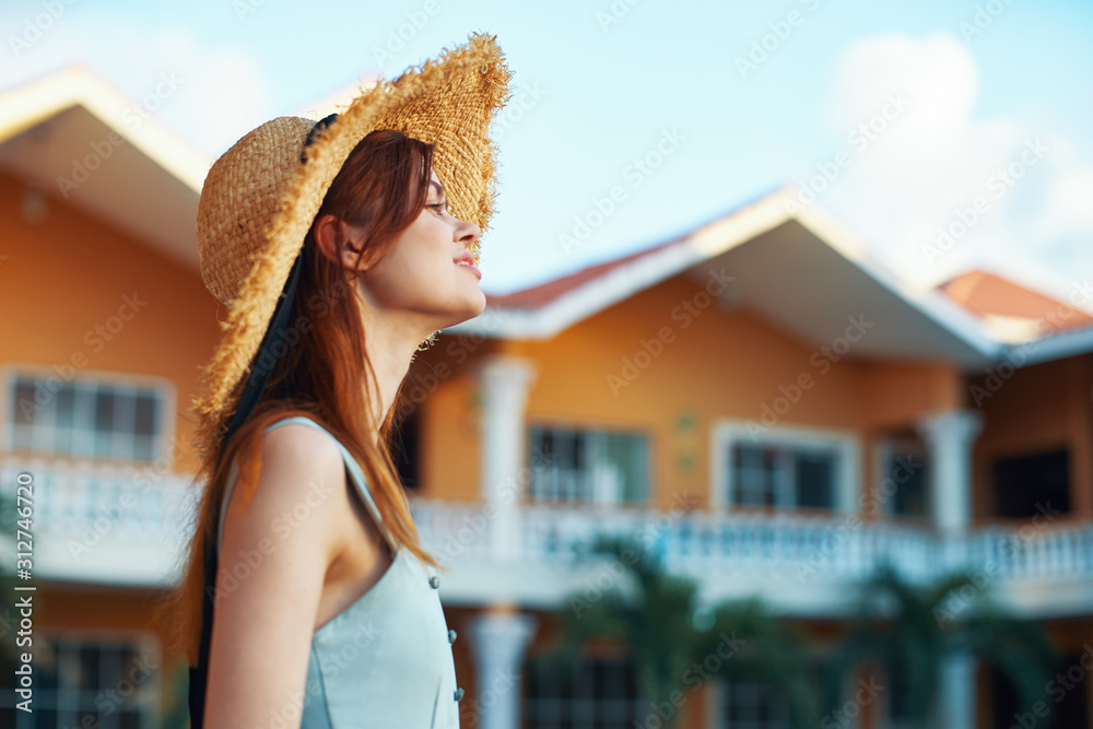 beautiful woman swimsuit beach island resort