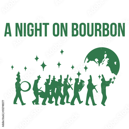 A night on bourbon design - VECTOR