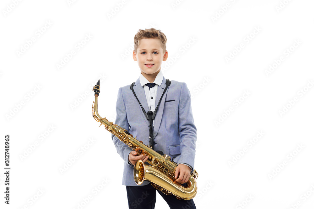 Fototapeta premium man with saxophone