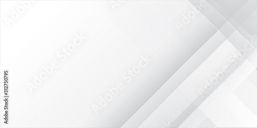 Grey white abstract background geometry shine and layer element vector for presentation design. Suit for business, corporate, institution, party, festive, seminar, and talks.