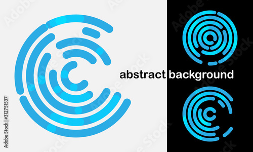 concentric blue lines as icon or logo