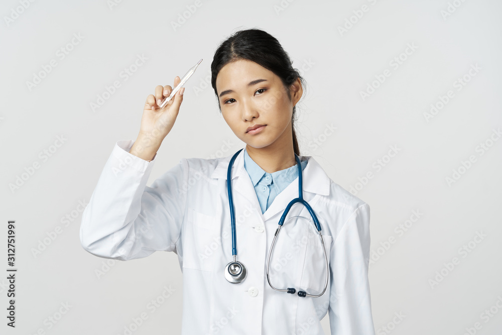 portrait of a female doctor with stethoscope portrait of a female doctor with stethoscope