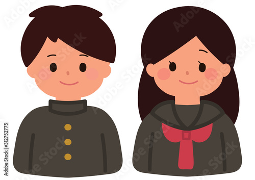 男女の学生のイラスト
