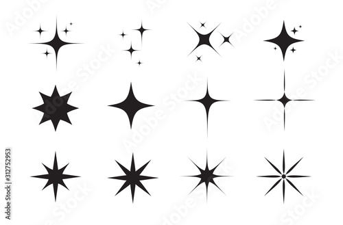 Sparkles Stars icon. Vector illustration