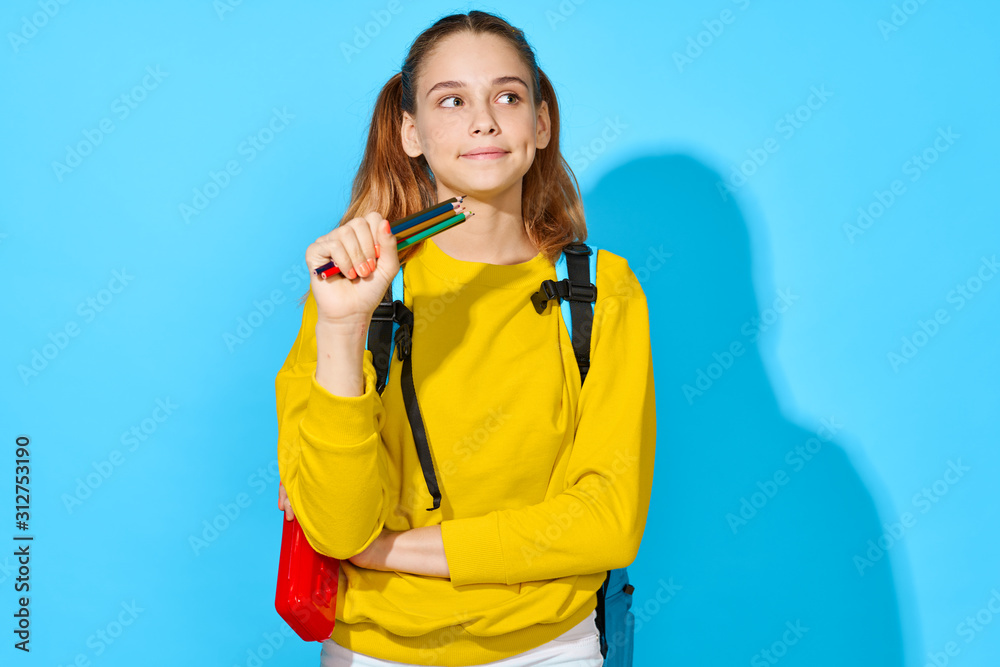 girl with backpack girl with backpack