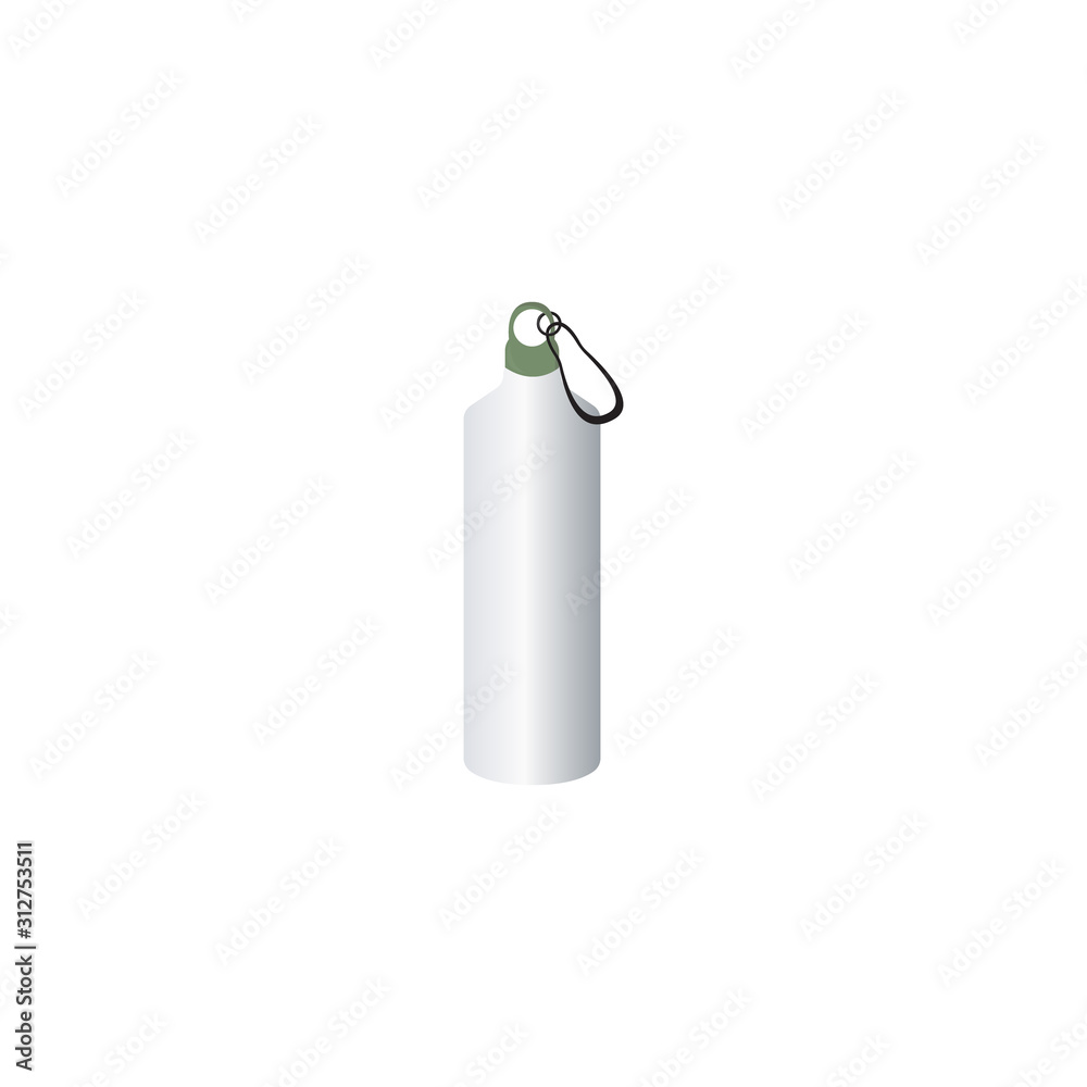 Metal water bottle. Vector illustration in zero waste style. Let's save the planet. Metal water bottle. Vector illustration in zero waste style. Let's save the planet.