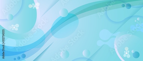 Colorful abstract geometric background 3d shape light blue pastel fluid wave vector illustration. Futuristic dynamic vivid flow modern gradient poster design backdrop