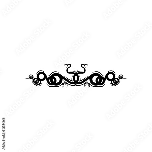 Bunch of angry snakes, isolated rattlesnakes. Vector reptiles, crossed vipers, tattoo design