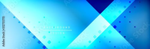 Abstract background - squares and lines composition created with lights and shadows. Technology or business digital template