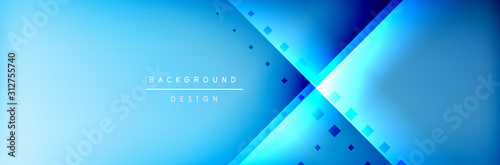 Abstract background - squares and lines composition created with lights and shadows. Technology or business digital template