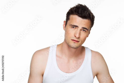 portrait of young man isolated on white background