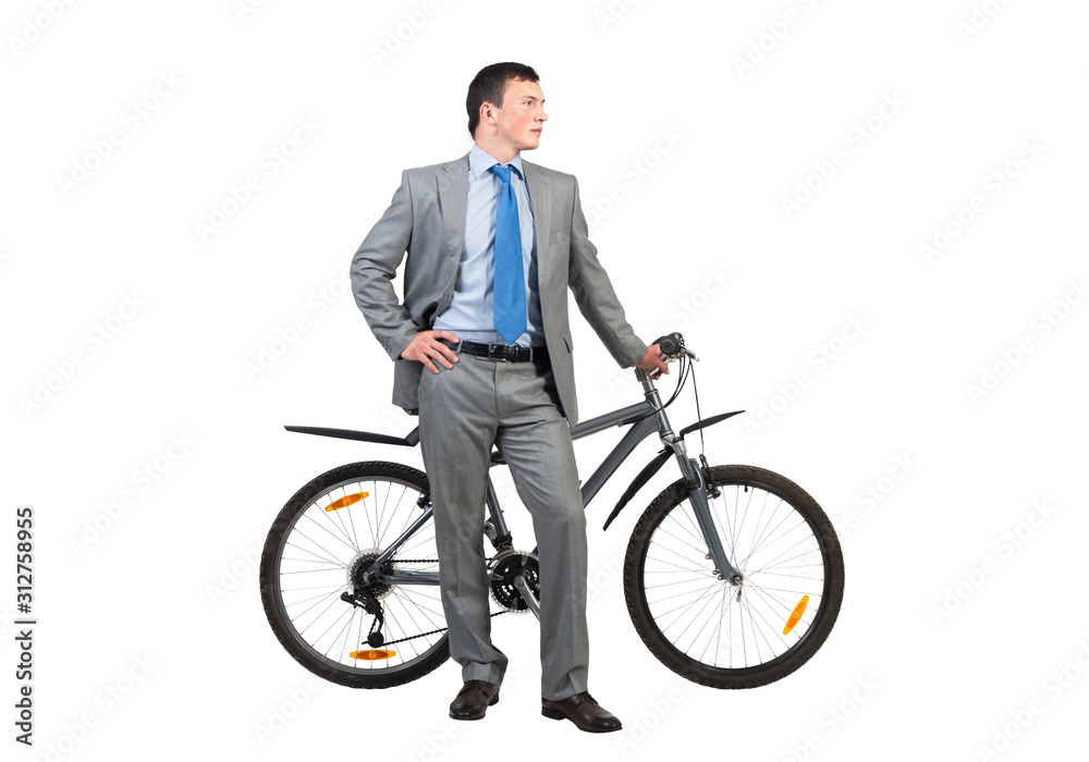Obraz premium Handsome man in grey business suit and tie