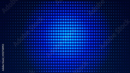 Dot white blue pattern screen led light gradient texture background. Abstract technology big data digital background. 3d rendering.