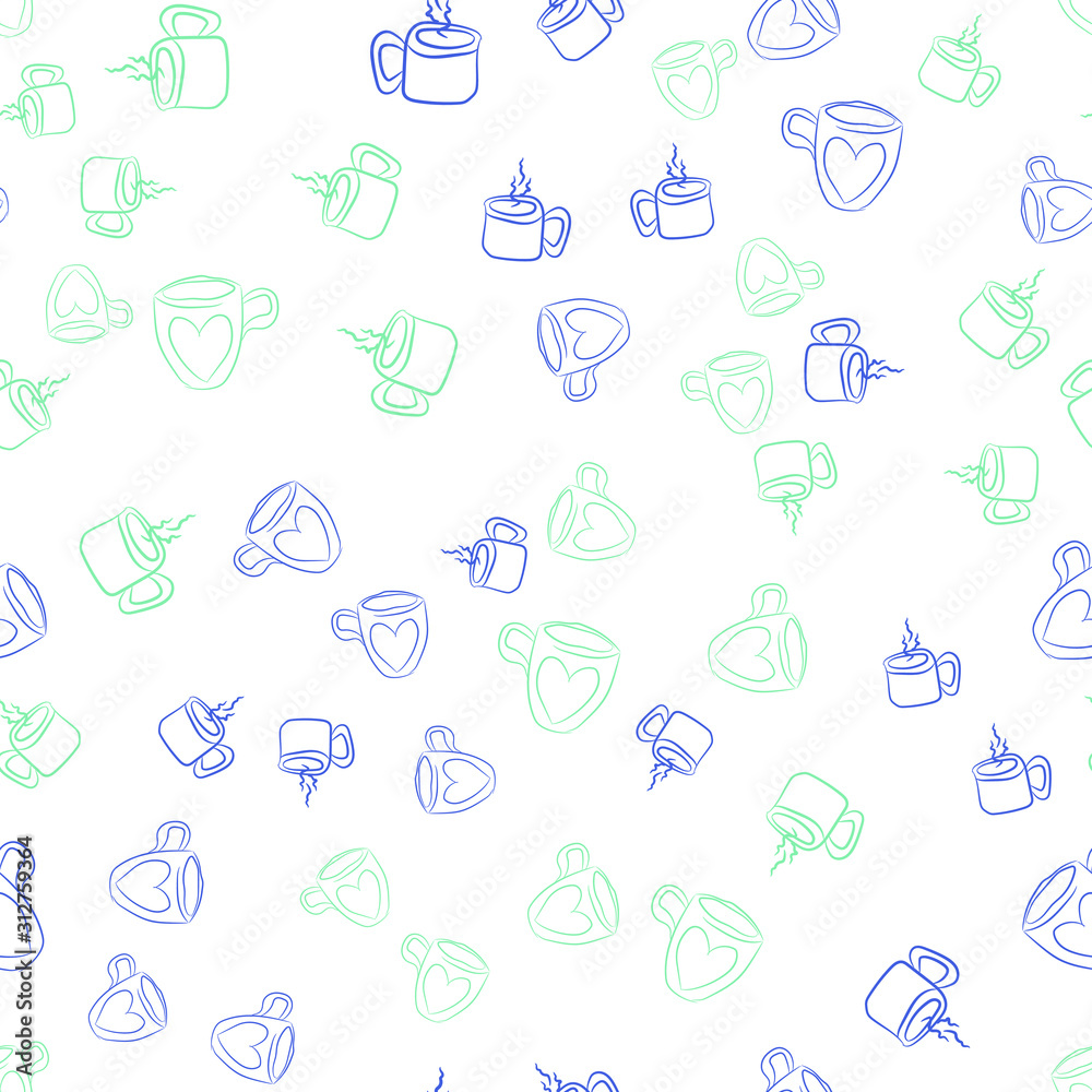 Coffee seamless vector pattern for Cup mug, restaurant or cafe menu design. Coffee seamless vector pattern for Cup mug, restaurant or cafe menu design.