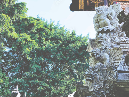 Close up of Balinese Demon Statue photo