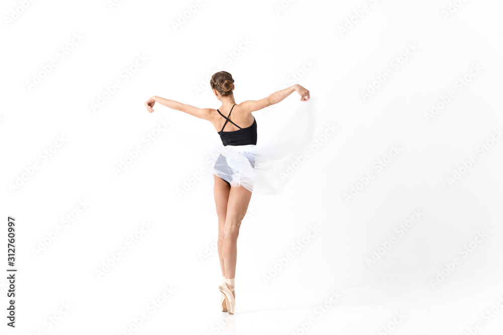 young woman jumping in the air