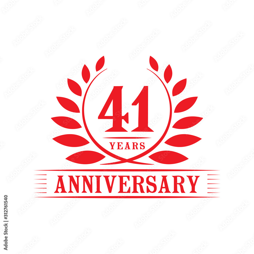 41 years logo design template. Forty first anniversary vector and illustration. 41 years logo design template. Forty first anniversary vector and illustration.