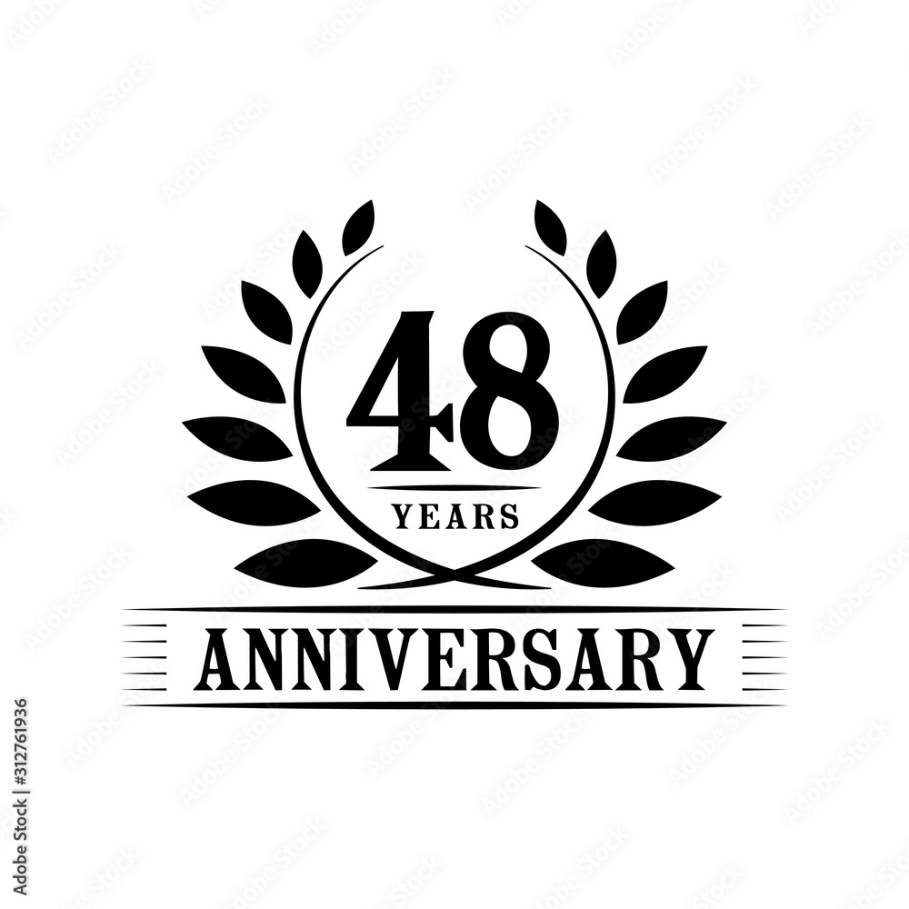 48 years logo design template. Forty eighth anniversary vector and illustration.