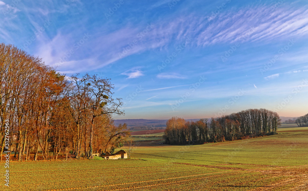 Fototapeta premium Countryside scene in villiers adam, val d'oise